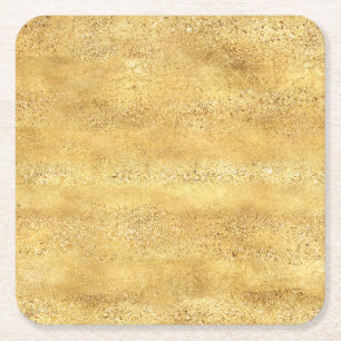 Porta-copo De Papel Quadrado Natal Brilho Dourado
