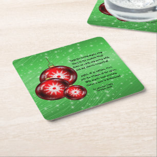 Porta-copo De Papel Quadrado Natal - Carol Lyrics Hark Herald Angels