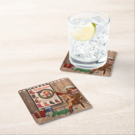 Porta-copo De Papel Quadrado Natal do Boot do Cowboy