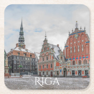 Porta-copo De Papel Quadrado Natal em Riga Latvia Square Paper Porta copos