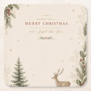 Porta-copo De Papel Quadrado Natal escandinavo personalizado