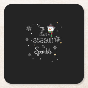 Porta-copo De Papel Quadrado Natal Esta É A Época De Sparkle