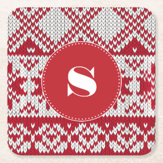 Porta-copo De Papel Quadrado Natal Knit