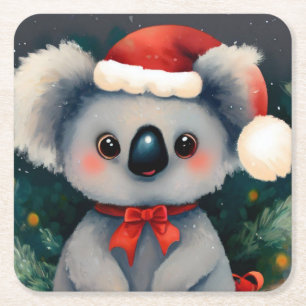 Porta-copo De Papel Quadrado Natal Koala 1