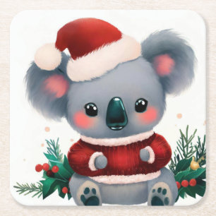 Porta-copo De Papel Quadrado Natal Koala 3