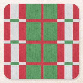 Porta-copo De Papel Quadrado Natal listrado