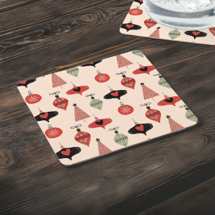 Porta-copo De Papel Quadrado Natal moderno do século médio