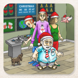 Porta-copo De Papel Quadrado Natal no escritório