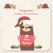 Natal Personalizado Cute Sloth Feliz Natal