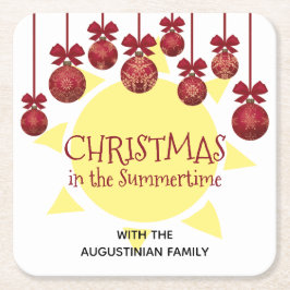 Porta-copo De Papel Quadrado NATAL Personalizado no Verão