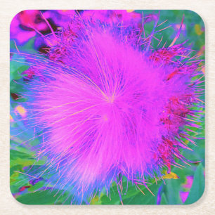 Porta-copo De Papel Quadrado Nature Psicodélica Flor de Seda Roxa Ultra Violeta