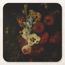 Porta-copo De Papel Quadrado Natureza-morta com Flores