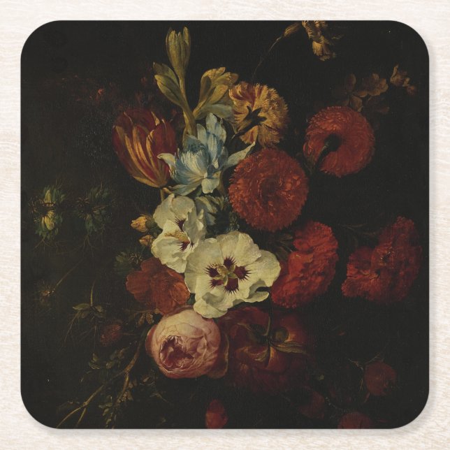 Porta-copo De Papel Quadrado Natureza-morta com Flores (Frente)