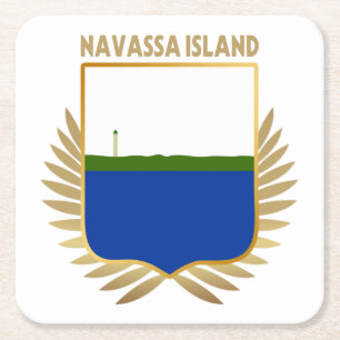 Porta-copo De Papel Quadrado Navassa Island Flag Shield