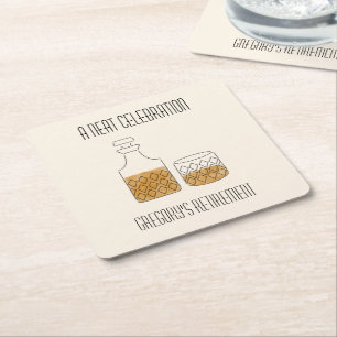 Porta-copo De Papel Quadrado Neat Celebration Whiskey Retirement Party