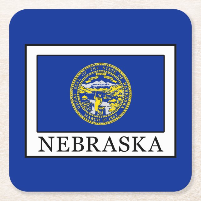Porta-copo De Papel Quadrado Nebraska (Frente)