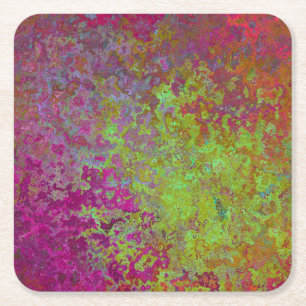 Porta-copo De Papel Quadrado Negra, Colorida, Tinta De Splatter, Abstrato Grung