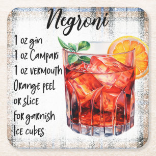 Porta-copo De Papel Quadrado Negroni