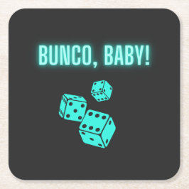 Porta-copo De Papel Quadrado Neon Aqua Bunco Baby