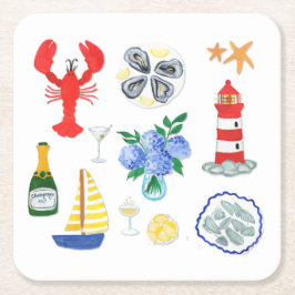 Porta-copo De Papel Quadrado New England Seafood - Themed