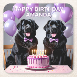 Porta-copo De Papel Quadrado Newland Dog Birthday