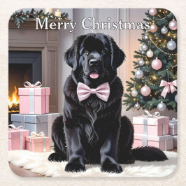 Porta-copo De Papel Quadrado Newland Dog Christmas