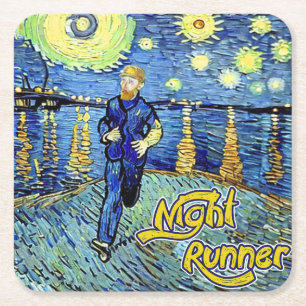 Porta-copo De Papel Quadrado Night Runner Starry Night