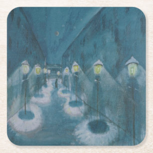Porta-copo De Papel Quadrado Night Street (Street By Night) (1922) Walter Grama