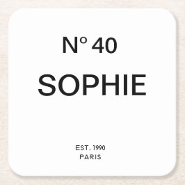 Porta-copo De Papel Quadrado No 40 French Chic 40th Birthday Party