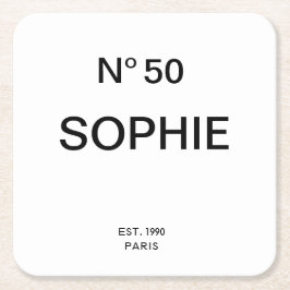 Porta-copo De Papel Quadrado No 50 French Chic 50th Birthday Party