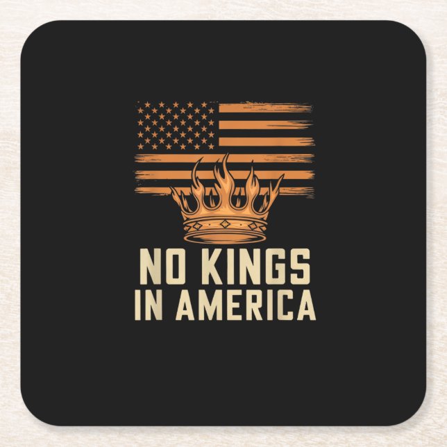 Porta-copo De Papel Quadrado No Kings In America United States Independence Cre (Frente)
