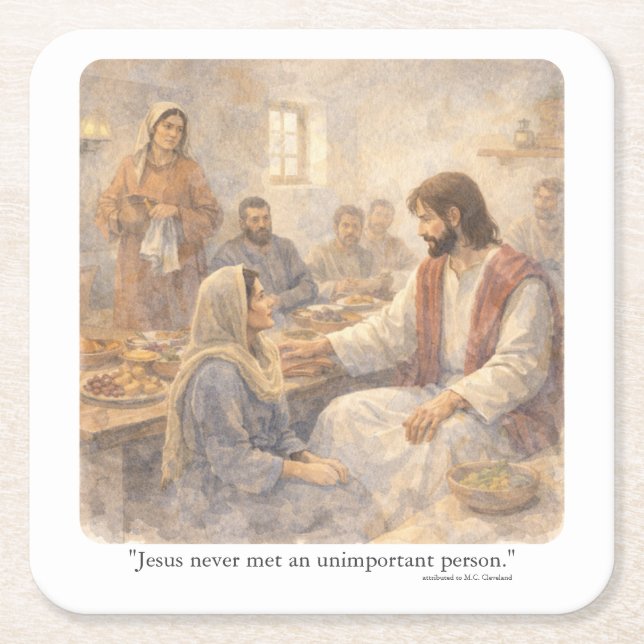 Porta-copo De Papel Quadrado No unimportant person (Frente)