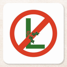 Porta-copo De Papel Quadrado Noel engraçado "nenhum L" portas copos do papel