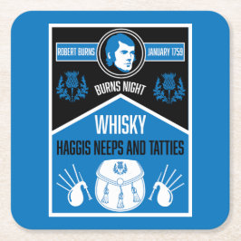 Porta-copo De Papel Quadrado Noite de Burns Escocês