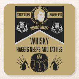 Porta-copo De Papel Quadrado Noite de Burns Escocês
