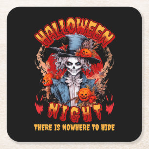 Porta-copo De Papel Quadrado Noite De Halloween Não Há Lugar Para Esconder