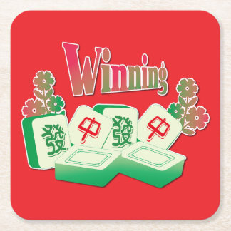 Porta-copo De Papel Quadrado Noite de Jogo de Mahjong Azulejos da Sorte