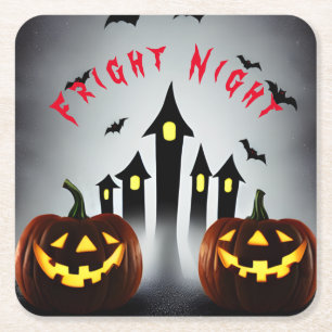 Porta-copo De Papel Quadrado Noite de Terror Abóbora de Halloween Assustadora