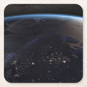 Porta-copo De Papel Quadrado Noite, Extremo Norte Europa