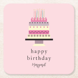 Porta-copo De Papel Quadrado Noivado Elegante Minimalista Retro Diversão Girly 