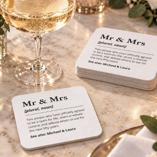 Porta-copo De Papel Quadrado Noivos Casamento Recepção Recém-casados Noiva Pers