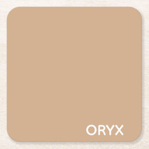 Porta-copo De Papel Quadrado Nome da cor bege castanho do Oryx