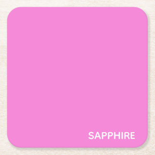 Porta-copo De Papel Quadrado Nome da cor rosa de apphire