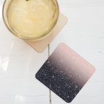 Porta-copo De Papel Quadrado Nome de cintilações preto e rosa modernos<br><div class="desc">Nome de cintilações preto e rosa modernos</div>