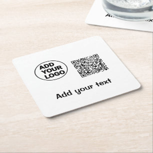 Porta-copo De Papel Quadrado Nome de código de verificação de logotipo de adiçã