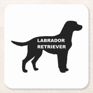 Porta-copo De Papel Quadrado nome labrador silhouette