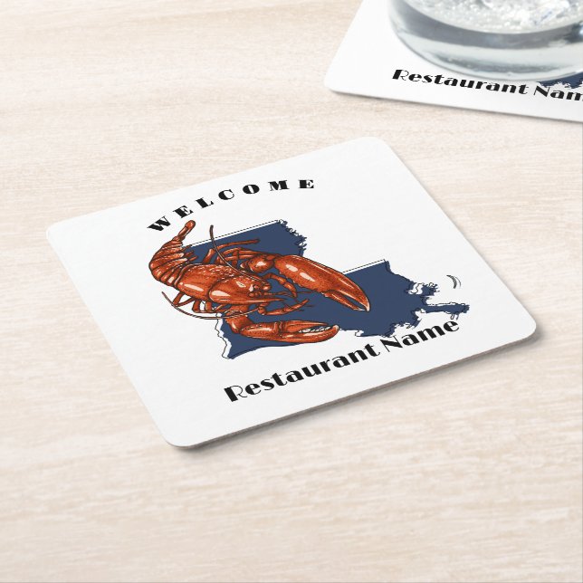 Porta-copo De Papel Quadrado Nome personalizado de Louisiana Red Crayfish (Inclinado)