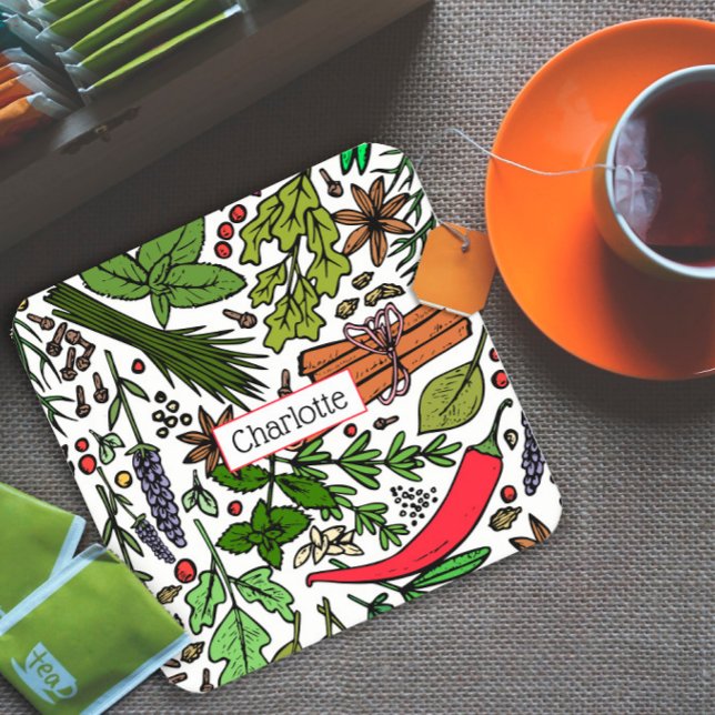 Porta-copo De Papel Quadrado Nome personalizado do padrão especial preto (Criador carregado)