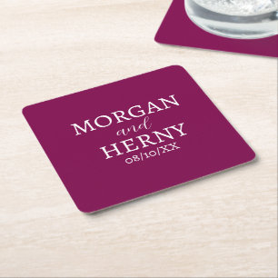 PORTA-COPO DE PAPEL QUADRADO NOME PERSONALIZADO ESTILOSO MODERNO VINHO ESCURO C