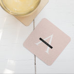 Porta-copo De Papel Quadrado Nome Personalizado Mínimo do Pink do Pastel<br><div class="desc">Nome Personalizado Mínimo do Pink do Pastel</div>
